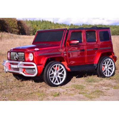 MERCEDES G63 AMG DLA 2 DZIECI, 24V, 4X4,  MIĘKKIE KOŁA EVA, MIĘKKIE SIEDZENIE, LAKIER POLEROWANY FULL OPCJA/S-307