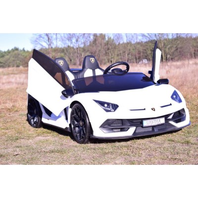 LICENCJONOWANY LAMBORGHINI AVENTADOR SVJ DLA 2 DZIECI, FUNKCJA DRIFTU MIĘKKIE SIEDZENIE, MIĘKKIE KOŁA/SX2028