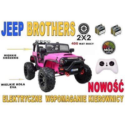 JEEP NA AKUMULATOR BROTHERS , WSPOMAGANIE KIEROWNICY, MIĘKKIE KOŁA, MIĘKKIE SIEDZENIE 24V - 400W/JEEP-JC-666