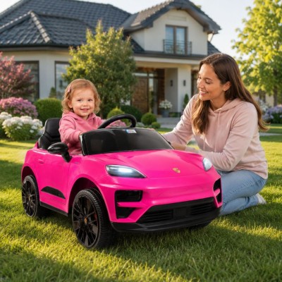 Oryginalne Porsche Macan na akumulator dla dziewczynki różowe/DK666