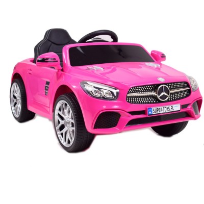 Mercedes SL500 Auto na akumulator dla dzieci Koła EVA Skóra Różowy