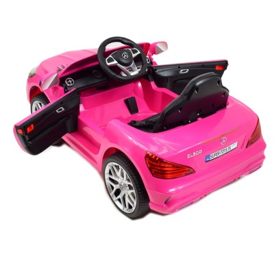 Mercedes SL500 Auto na akumulator dla dzieci Koła EVA Skóra Różowy