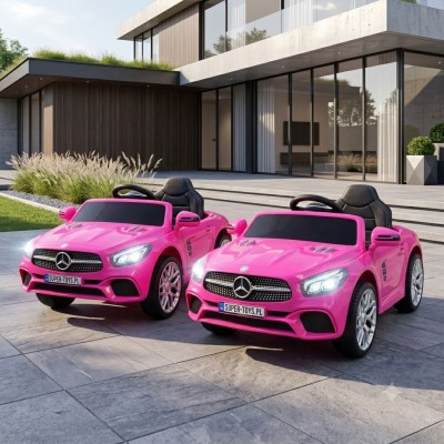Mercedes SL500 Auto na akumulator dla dzieci Koła EVA Skóra Różowy