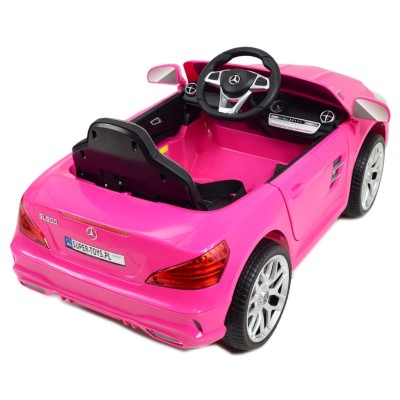 Mercedes SL500 Auto na akumulator dla dzieci Koła EVA Skóra Różowy