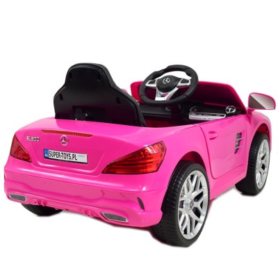 Mercedes SL500 Auto na akumulator dla dzieci Koła EVA Skóra Różowy