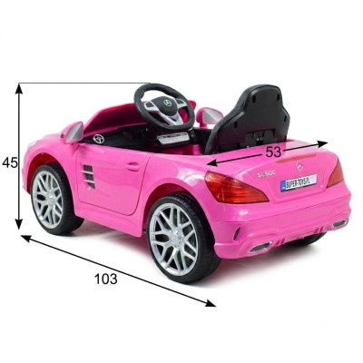 Mercedes SL500 Auto na akumulator dla dzieci Koła EVA Skóra Różowy