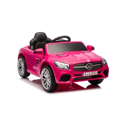 Mercedes SL500 Auto na akumulator dla dzieci Koła EVA Skóra Różowy