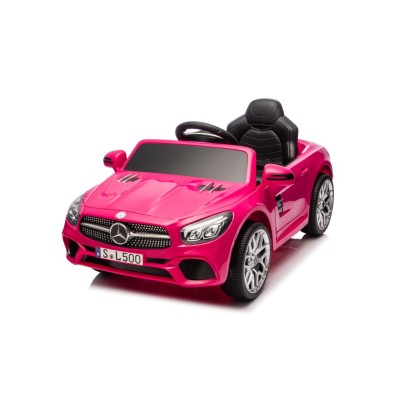Mercedes SL500 Auto na akumulator dla dzieci Koła EVA Skóra Różowy