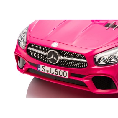 Mercedes SL500 Auto na akumulator dla dzieci Koła EVA Skóra Różowy