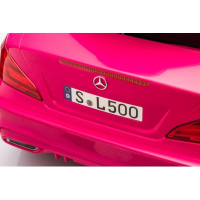 Mercedes SL500 Auto na akumulator dla dzieci Koła EVA Skóra Różowy