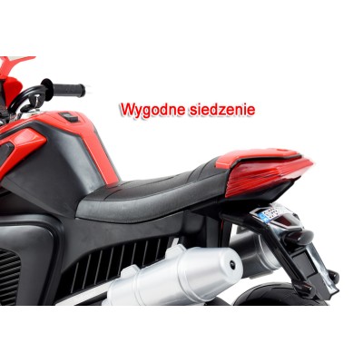 DUŻY MOTOR ŚCIGACZ Z SYMULACJĄ WYDECHU, MIĘKKIE KOŁA  STRONG 2 EXCLUSIVE/6288A