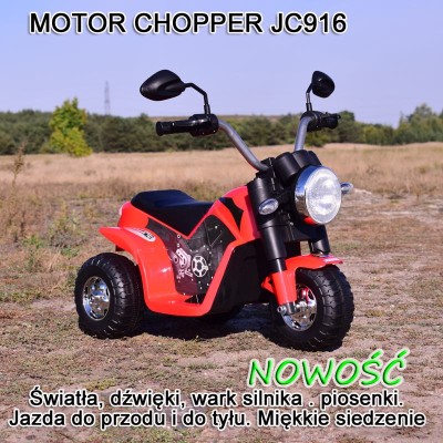 MOTOR CHOPPER - PIERWSZY MOTOREK DLA DZIECKA, MIĘKKIE SIEDZENIE/JC916