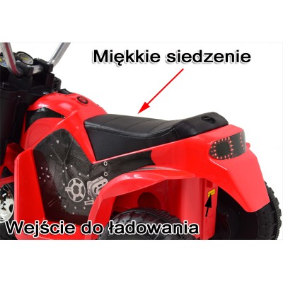 MOTOR CHOPPER - PIERWSZY MOTOREK DLA DZIECKA, MIĘKKIE SIEDZENIE/JC916