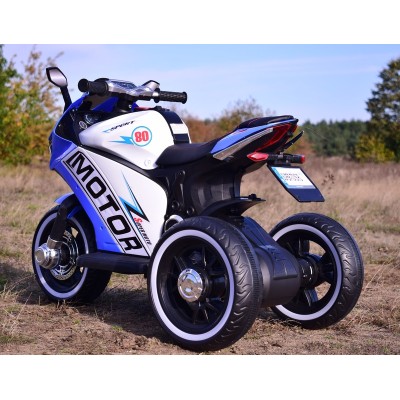DUŻY MOTOR ŚCIGACZ  STRONG 2 EXCLUSIVE, ŚWIECĄCE KOŁA, 3 KOŁOWY/HT6188