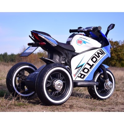 DUŻY MOTOR ŚCIGACZ  STRONG 2 EXCLUSIVE, ŚWIECĄCE KOŁA, 3 KOŁOWY/HT6188