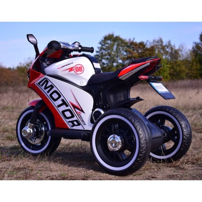 DUŻY MOTOR ŚCIGACZ  STRONG 2 EXCLUSIVE, ŚWIECĄCE KOŁA, 3 KOŁOWY/HT6188