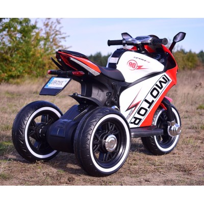 DUŻY MOTOR ŚCIGACZ  STRONG 2 EXCLUSIVE, ŚWIECĄCE KOŁA, 3 KOŁOWY/HT6188