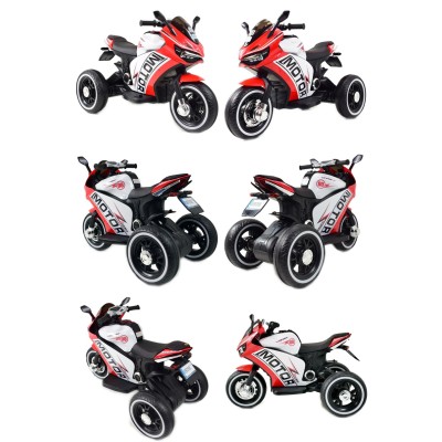 DUŻY MOTOR ŚCIGACZ  STRONG 2 EXCLUSIVE, ŚWIECĄCE KOŁA, 3 KOŁOWY/HT6188
