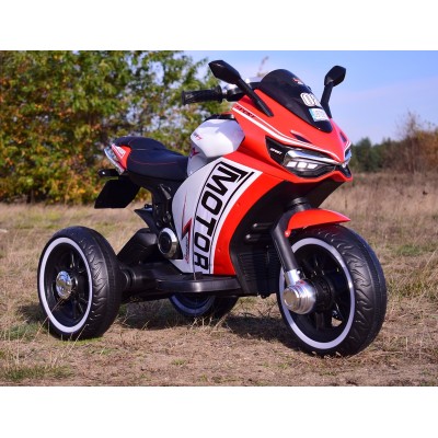 DUŻY MOTOR ŚCIGACZ  STRONG 2 EXCLUSIVE, ŚWIECĄCE KOŁA, 3 KOŁOWY/HT6188