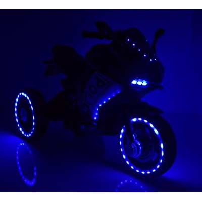 DUŻY MOTOR ŚCIGACZ  STRONG 2 EXCLUSIVE, ŚWIECĄCE KOŁA, 3 KOŁOWY/HT6188