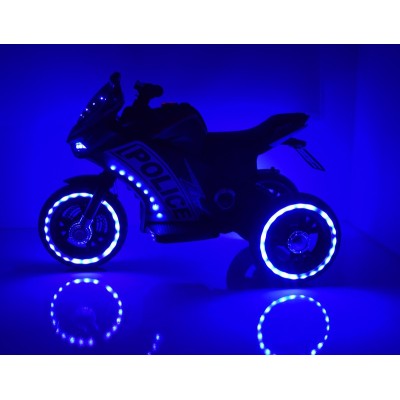 DUŻY MOTOR ŚCIGACZ  STRONG 2 EXCLUSIVE, ŚWIECĄCE KOŁA, 3 KOŁOWY/HT6188