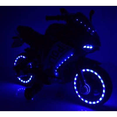 DUŻY MOTOR ŚCIGACZ  STRONG 2 EXCLUSIVE, ŚWIECĄCE KOŁA, 2 KOŁOWY/HT6188-2