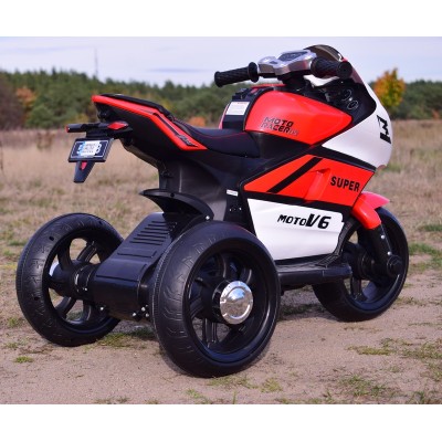 DUŻY MOTOR ŚCIGACZ  STRONG 2 EXCLUSIVE, ŚWIECĄCE KOŁA, 3 KOŁOWY/HT5188