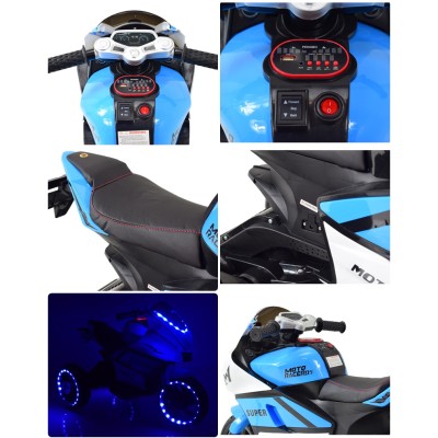 DUŻY MOTOR ŚCIGACZ  STRONG 2 EXCLUSIVE, ŚWIECĄCE KOŁA, 3 KOŁOWY/HT5188