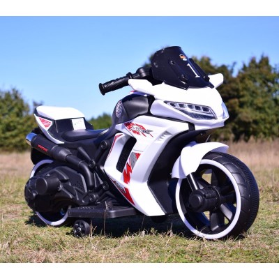 MOTOR ŚCIGACZ SPORT 1 Z OPARCIEM, ŚWIECĄCE KOŁA, DWA SILNIKI /DM1600