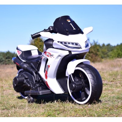 MOTOR ŚCIGACZ SPORT 1 Z OPARCIEM, ŚWIECĄCE KOŁA, DWA SILNIKI /DM1600