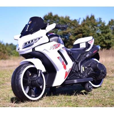 MOTOR ŚCIGACZ SPORT 1 Z OPARCIEM, ŚWIECĄCE KOŁA, DWA SILNIKI /DM1600