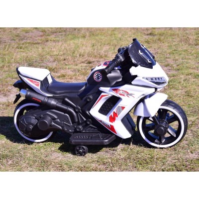 MOTOR ŚCIGACZ SPORT 1 Z OPARCIEM, ŚWIECĄCE KOŁA, DWA SILNIKI /DM1600