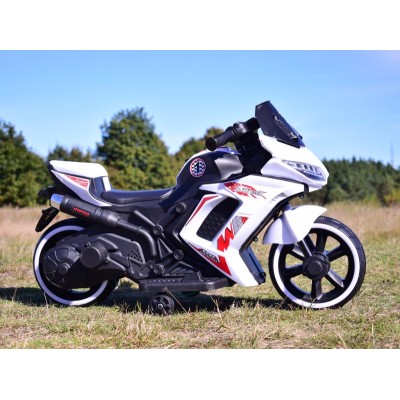 MOTOR ŚCIGACZ SPORT 1 Z OPARCIEM, ŚWIECĄCE KOŁA, DWA SILNIKI /DM1600
