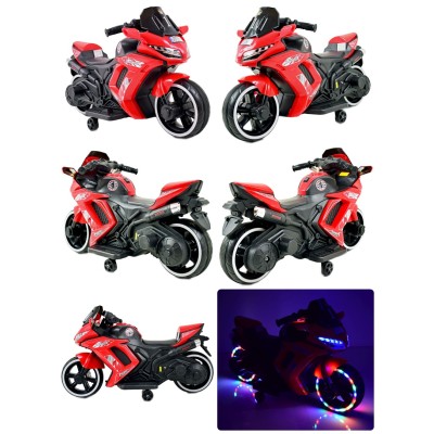 MOTOR ŚCIGACZ SPORT 1 Z OPARCIEM, ŚWIECĄCE KOŁA/, DWA SILNIKI/DM1600