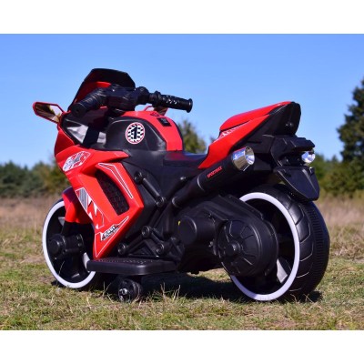 MOTOR ŚCIGACZ SPORT 1 Z OPARCIEM, ŚWIECĄCE KOŁA/, DWA SILNIKI/DM1600
