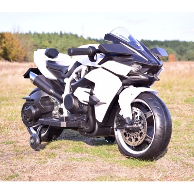 SUPER ŚCIGACZ 12 V, NOWOCZESNA  BRYŁA, ŚWIECĄCE KOŁA, GAZ W MANETCE, DWA SILNIKI/MOTOR-H
