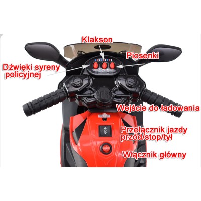 MOTOR ŚCIGACZ POWER168 - PIERWSZY MOTOREK DLA DZIECKA, ŚWIECĄCE KOŁA, /X168