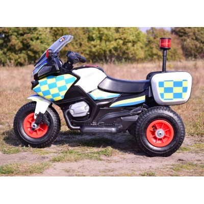 MOTOR POLICYJNY Z KOGUTEM, POMPOWANE KOŁA, DŹWIĘKI, DWA SILNIKI/B608
