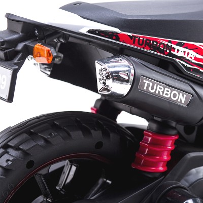 NAJNOWSZY  PIERWSZY  AKUMULATOROWY MOTOREK CROSSOWY TURBON, MIĘKKIE SIEDZENIE, GAZ W RĄCZCE, HAMULEC/DLS09-HAND
