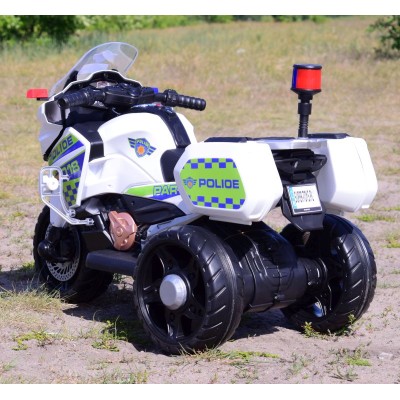 SZYBKI MOTOR POLICYJNY Z KOGUTEM, MIĘKKIE KOŁA, DŹWIĘKI, DWA SILNIKI, PILOT/NT5188
