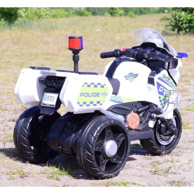 SZYBKI MOTOR POLICYJNY Z KOGUTEM, MIĘKKIE KOŁA, DŹWIĘKI, DWA SILNIKI, PILOT/NT5188