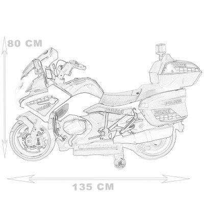 OLBRZYMI  SUPER  MOTOR  ŚCIGACZ POLICYJNY,MIĘKKIE KOŁA, MIĘKKIE SIEDZENIE, GAZ W RĄCZCE, HAMULEC /MH888