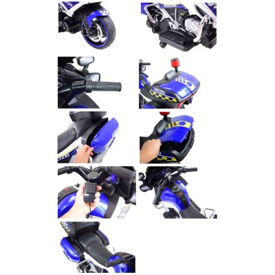 OLBRZYMI  SUPER  MOTOR  ŚCIGACZ POLICYJNY,MIĘKKIE KOŁA, MIĘKKIE SIEDZENIE, GAZ W RĄCZCE, HAMULEC /MH888