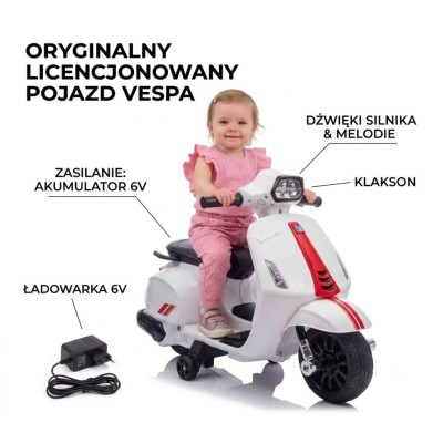 Pierwszy skuter na akumulator dla dziecka Vespa, licencja