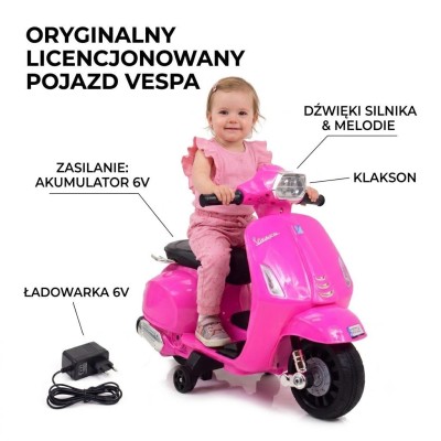 Pierwszy skuter na akumulator dla dziecka Vespa, licencja