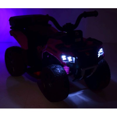 QUAD NA AKUMULATOR EXPLORER - PILOT, IMITACJA WYDECHU, MIĘKKIE KOŁA, SKÓRA/GTS1155