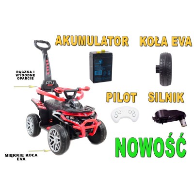 QUAD NA AKUMULATOR, JEŹDZIK, ODPYCHACZ, PCHACZ -  POJAZD WIELOF. PILOT/APLIKACJA /915