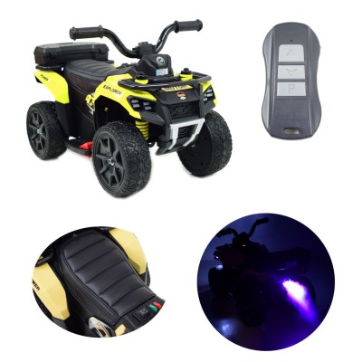 QUAD NA AKUMULATOR EXPLORER - PILOT, IMITACJA WYDECHU, MIĘKKIE KOŁA, SKÓRA/GTS1155