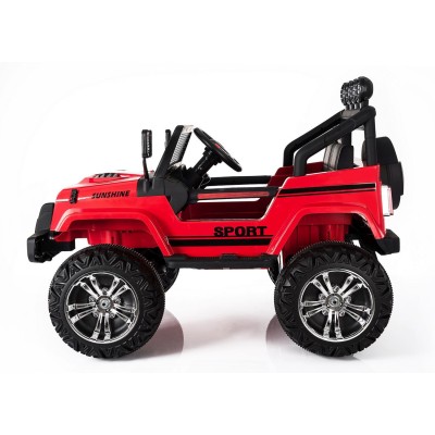 MEGA JEEP SUNSHINE, NAPĘD 4X4, 2X12V, WOLNY START/ MIĘKKIE KOŁA, BLUETOOTH, RADIO EXCLUSIVE/2388