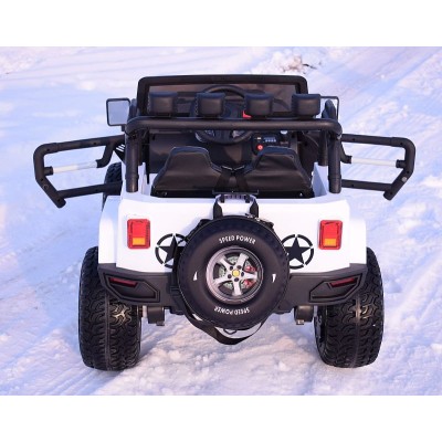 MEGA JEEP 4X4 Z REDUKTOREM NAPĘDU EXCLUSIVE, WOLNY START,MIĘKKIE KOŁA, 2x12V 10 Ah/WXE1688